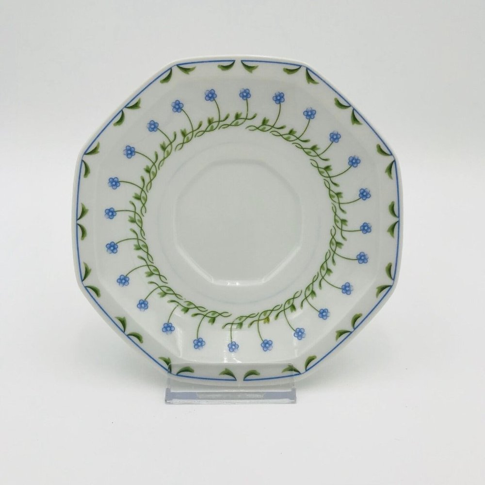 Mikasa Younger Than Springtime Bali Hai L9405 Saucer Blue Flower Vtg MCM Japan